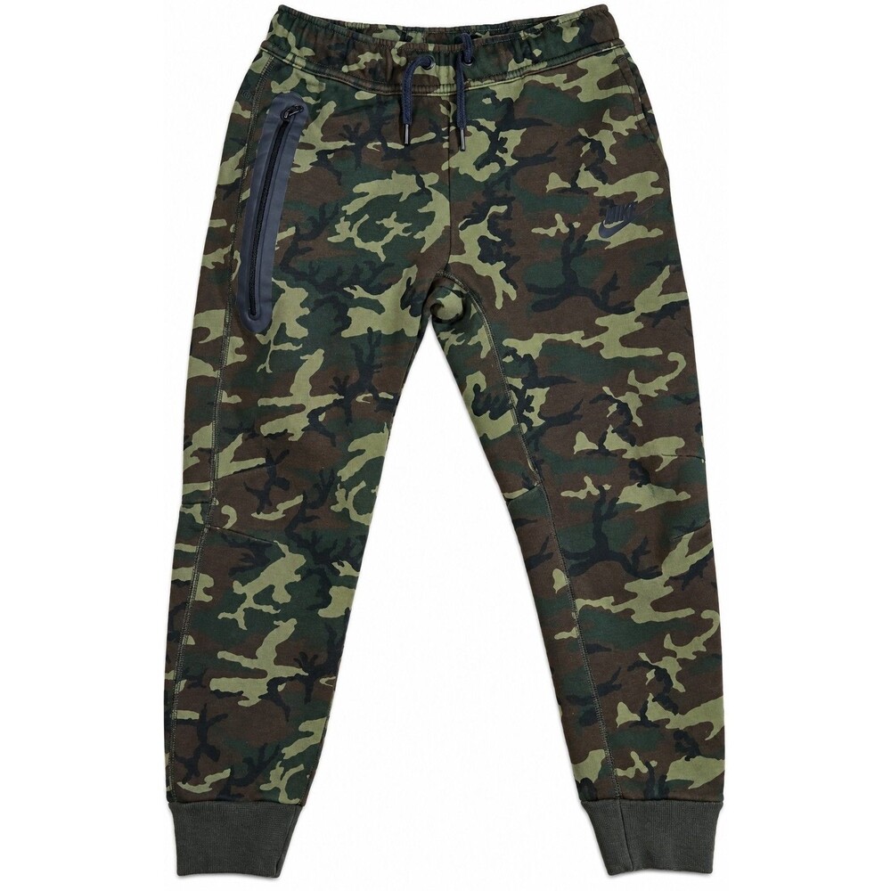 Nike Tech Fleece Joggers Boys XL Green Brown Camo Camouflage Sweatpants 28x24.5